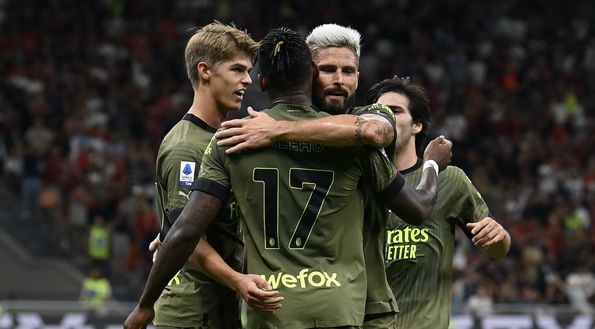 De Ketelaere Leao Giroud Tonali AC Milan Milan-Bologna 2-0 Serie A 2022-2023