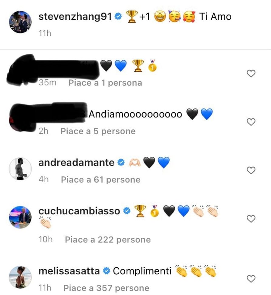 Inter, Zhang alza la Supercoppa e festeggia sui social: c’è il commento di Melissa Satta- immagine 3