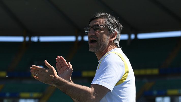 VERONA, ITALY - MAY 09:  Ivan Juric head coach of Hellas Verona  looks on before the Serie A match between Hellas Verona FC  and Torino FC at Stadio Marcantonio Bentegodi on May 09, 2021 in Verona, Italy. Sporting stadiums around Italy remain under strict restrictions due to the Coronavirus Pandemic as Government social distancing laws prohibit fans inside venues resulting in games being played behind closed doors. (Photo by Alessandro Sabattini/Getty Images) 