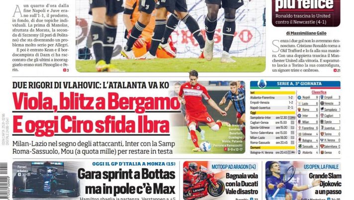 Prima Pagina, Corriere dello Sport: “Paperissima Juve. CR Show” 