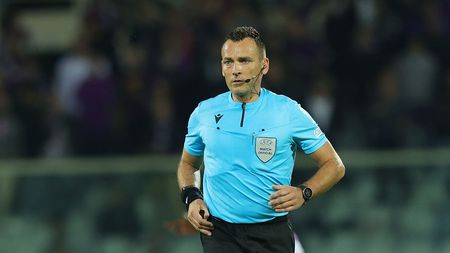 FLORENCE, ITALY - OCTOBER 13: Ivan Bebek referee during the UEFA Europa Conference League group A match between ACF Fiorentina and Heart of Midlothian at Stadio Artemio Franchi on October 13, 2022 in Florence, Italy. (Photo by Gabriele Maltinti/Getty Images)