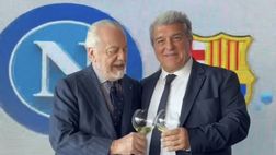 De Laurentiis, brindisi col presidente del Barcellona: “Evviva!”