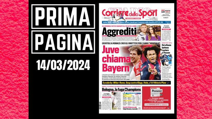 Prima pagina Corriere dello Sport: Euroderby, c'è Milan-Roma