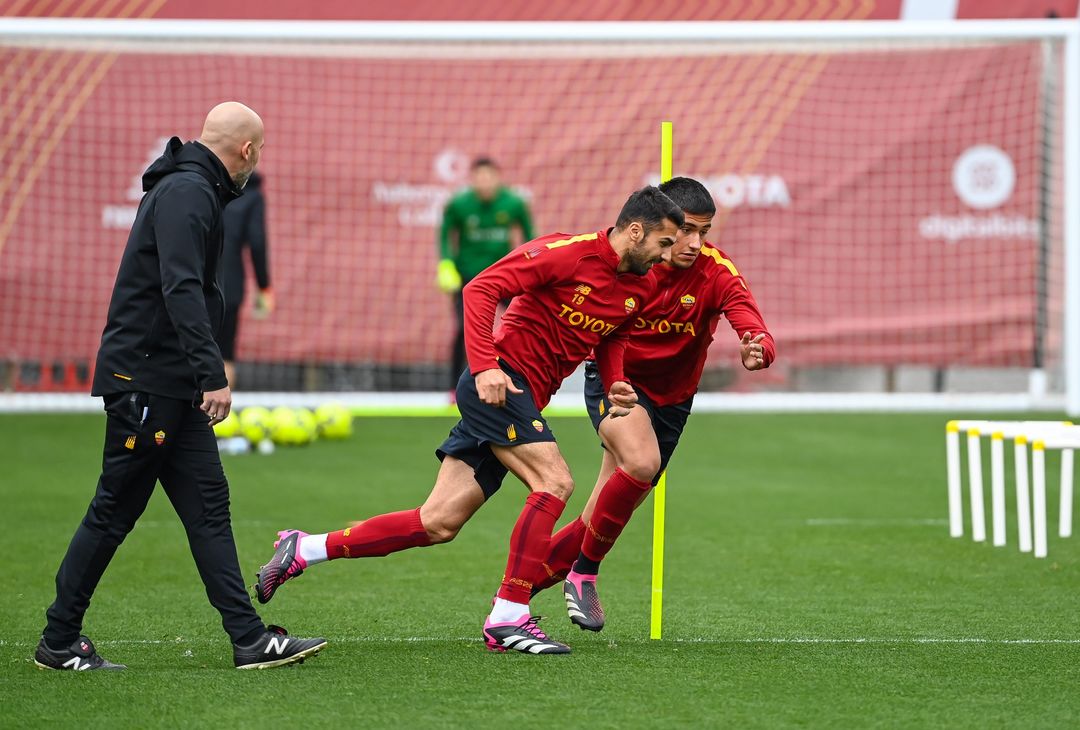 Roma, l’allenamento dopo la vittoria con la Real Sociedad: c’è Pisilli – FOTO GALLERY - immagine 46