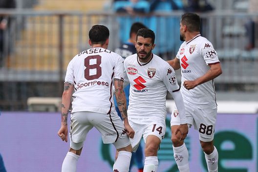  EMPOLI, ITALY - MAY 19: Iago Falque #14 of FC Torino celebrates after scoring a goal during the Serie A match between Empoli and Torino FC at Stadio Carlo Castellani on May 19, 2019 in Empoli, Italy. (Photo by Gabriele Maltinti/Getty Images) 