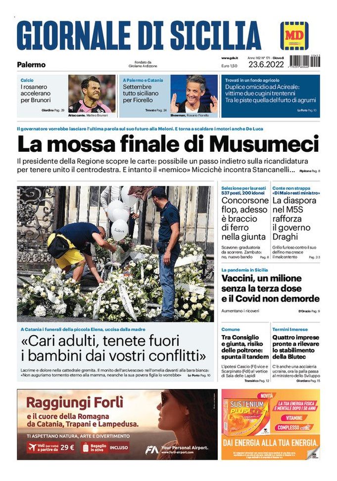 Prima Pagina, Giornale di Sicilia: “I rosanero accelerano per Brunori” - immagine 1