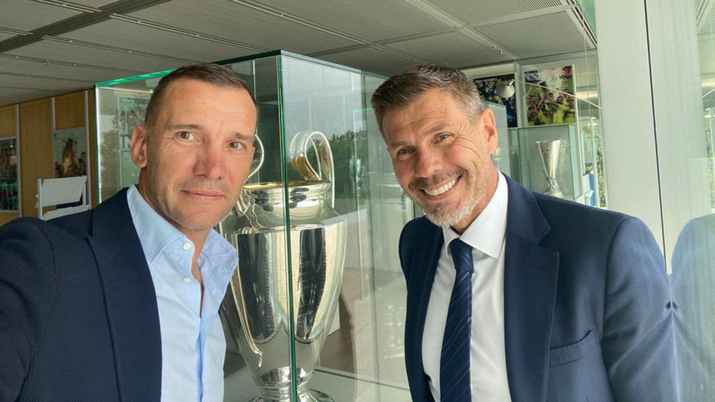 Andriy Shevchenko e Zvonimir Boban, ex calciatori del Milan 