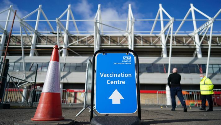 MIDDLESBROUGH, ENGLAND - MARCH 22: The Riverside Stadium opens as a covid-19 vaccination centre on March 22, 2021 in Middlesbrough, England. The Vaccination Centre in Middlesbrough joins the four Large Vaccination Centres which are at Newcastle’s Centre for Life, the NHS Nightingale Hospital North East, Sunderland, the Arnison Centre, Durham and Darlington Arena. These large centres complement local GP led vaccination services along with other large centres that will open in other parts of the region in the coming weeks. The Riverside Stadium Vaccination Centre will be run by clinical staff, people who have been trained to become vaccinators, administrative staff and a range of volunteers all who make sure the service operates as smoothly and safely as possible. (Photo by Ian Forsyth/Getty Images) DERBY RINVIATO PER ESIGENZE TV