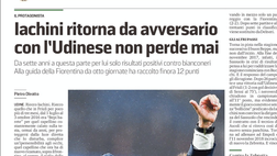 Messaggero Veneto: Iachini ritorna da avversario con l’Udinese non perde mai