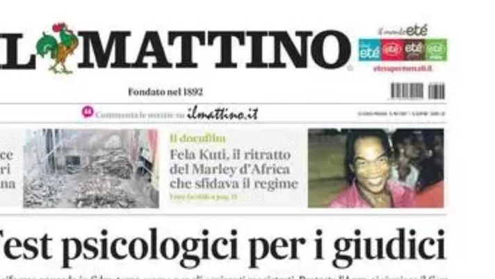 PRIMA PAGINA IL MATTINO OGGI