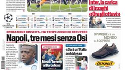 Prima Pagina, Corriere dello Sport: “Piccola Juve. Atalanta, pari con il brivido”