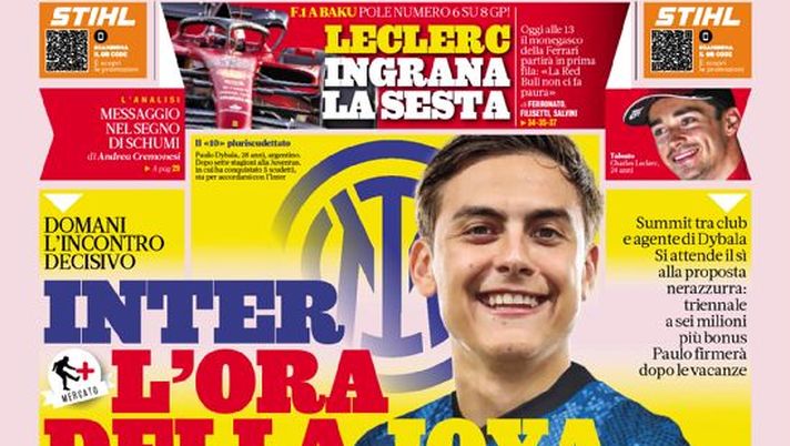 Prima Pagina, La Gazzetta dello Sport: “Inter, l’ora della Joya. Baby Italia ok” - immagine 1