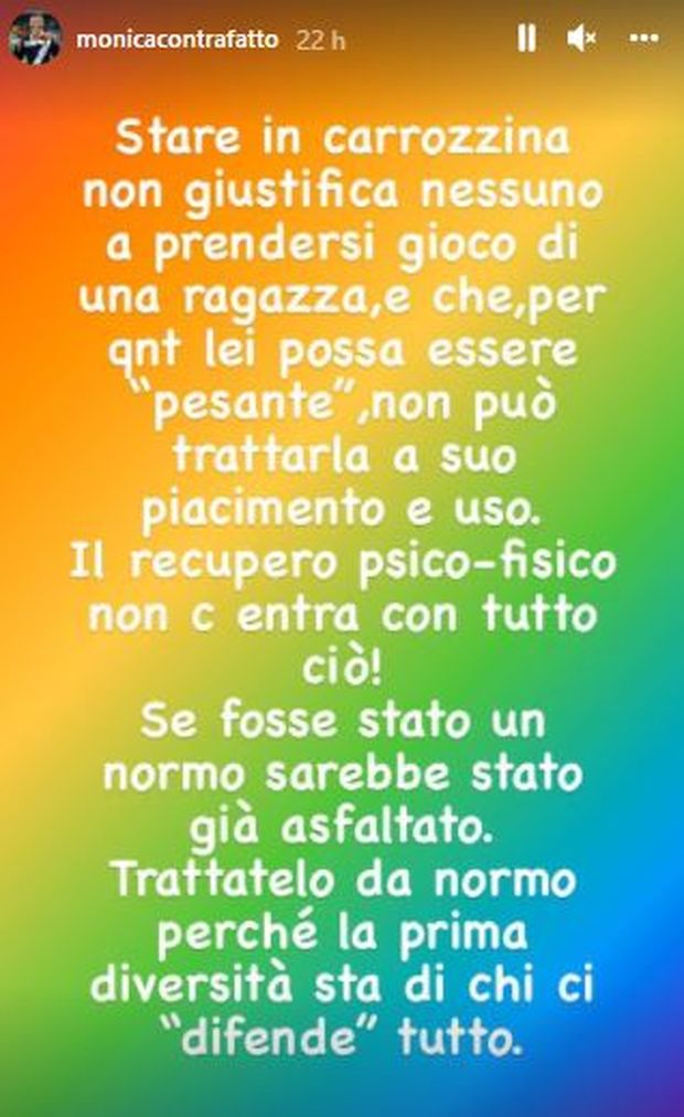Monica Contrafatto contro Bortuzzo: “Stare in carrozzina non lo giustifica. Con Lulù…”- immagine 2