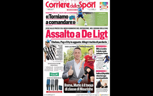 Prima Pagina, Corriere dello Sport: “Mancini cerca il colpo con la Germania” Prima Pagina