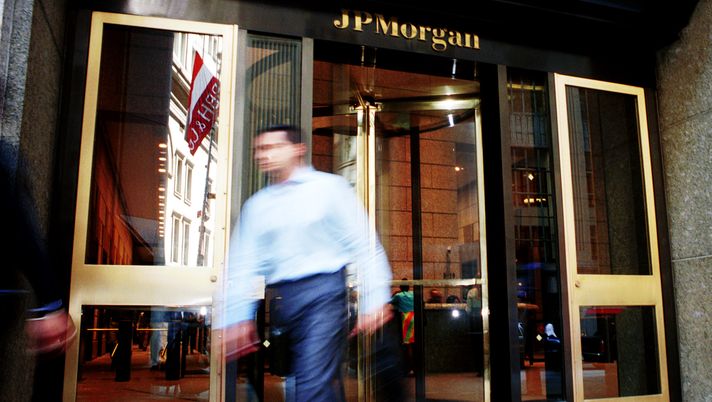 378243 03: People walk out of the JP Morgan headquarters in New York City September 13, 2000. Chase Manhattan Corp. and J.P. Morgan & Co. announced a deal to create J.P. Morgan Chase & Co. on September 13. Chase Manhattan Corp. is acquiring J.P. Morgan & Co. for about $36 billion in stock, uniting two of the oldest and most prestigious financial companies in the United States. (Photo by Spencer Platt/Newsmakers) 378243 03: People walk out of the JP Morgan headquarters in New York City September 13, 2000. Chase Manhattan Corp. and J.P. Morgan & Co. announced a deal to create J.P. Morgan Chase & Co. on September 13. Chase Manhattan Corp. is acquiring J.P. Morgan & Co. for about $36 billion in stock, uniting two of the oldest and most prestigious financial companies in the United States. (Photo by Spencer Platt/Newsmakers)
