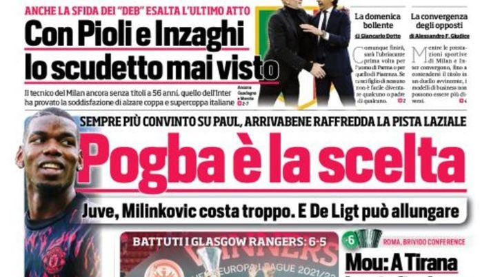 Prima Pagina, Corriere dello Sport: “Mou: a Tirana la mia finale più importante” Prima Pagina