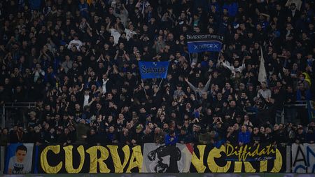 LA SPEZIA, ITALY - MARCH 10: Fans of FC Internazionale attend before the Serie A match between Spezia Calcio and FC Internazionale at Stadio Alberto Picco on March 10, 2023 in La Spezia, Italy. (Photo by Mattia Ozbot - Inter/Inter via Getty Images)