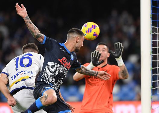 NAPLES, ITALY - NOVEMBER 07: Matteo Politano of Napoli during the Serie A match between SSC Napoli v Hellas Verona FC at Stadio Diego Armando Maradona on November 07, 2021 in Naples, Italy. (Photo by SSC NAPOLI/SSC NAPOLI via Getty Images) Caso Politano, prudenza a livelli massimi nel Napoli: a Milano nuovo giro di tamponi- immagine 2