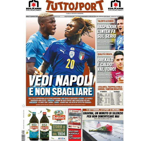 Le prime pagine dei quotidiani sportivi Le prime pagine dei quotidiani sportivi