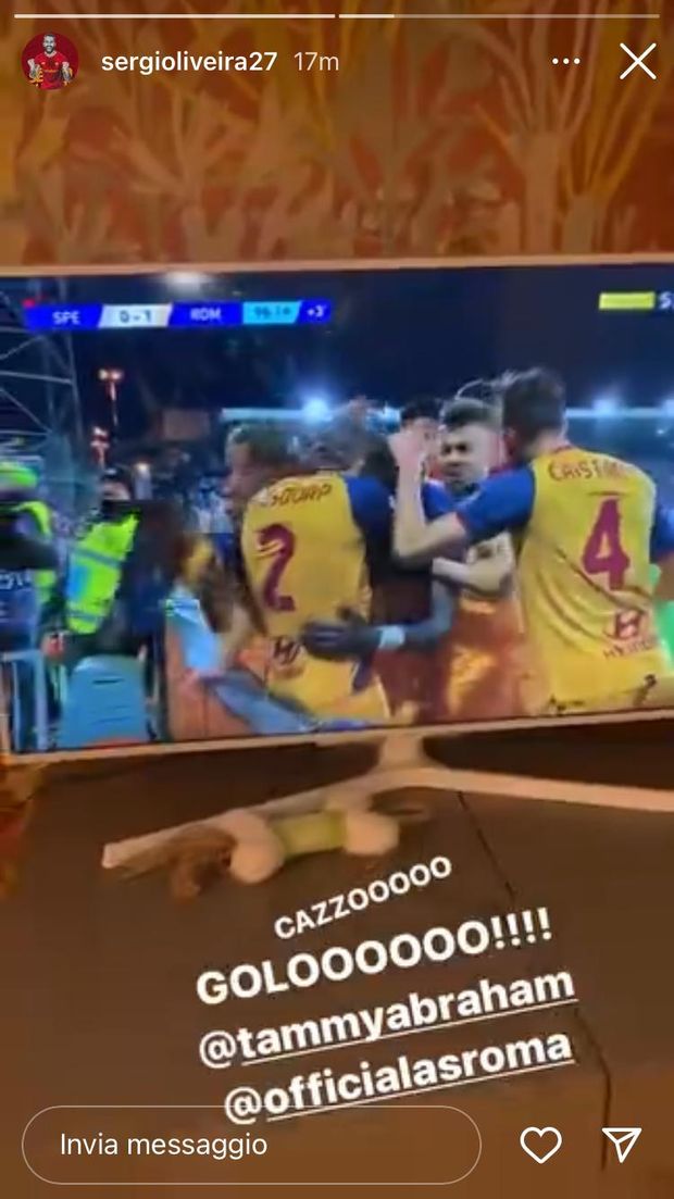 Spezia-Roma, Oliveira e compagni esultano sui social dopo il rigore di Abraham- immagine 2