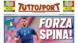 Prima Pagina, Tuttosport: “Forza Spina! Allegri prepara 4 Juve per Dybala-Ronaldo”