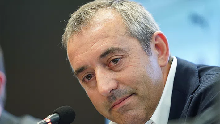 Marco Giampaolo, tecnico del Milan, in conferenza stampa (credits: acmilan.com)