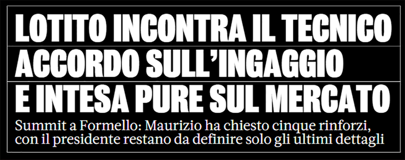 La Gazzetta sulla trattativa La Gazzetta sulla trattativa