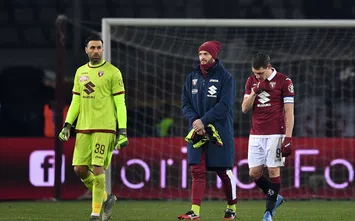 TURIN, ITALY - JANUARY 25:  Salvatore Sirigu (L) and Andrea Belotti of Torino FC look dejected at the end of the Serie A match between Torino FC and  Atalanta BC at Stadio Olimpico di Torino on January 25, 2020 in Turin, Italy.  (Photo by Valerio Pennicino/Getty Images)
