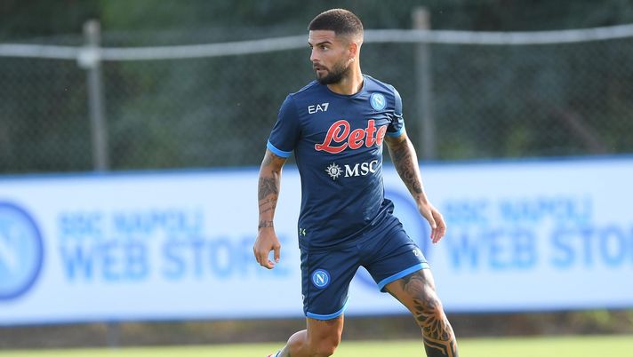 NAPLES, ITALY - AUGUST 25: Lorenzo Insigne  of Napoli during an SSC Napoli training session on August 25, 2021 in Naples, Italy. (Photo by SSC NAPOLI/SSC NAPOLI via Getty Images) 