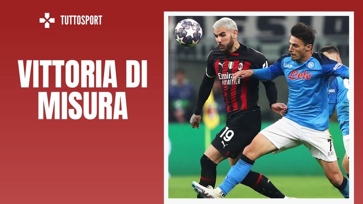 Theo Hernandez ed Eljif Elmas, qui durante Milan-Napoli (getty images)