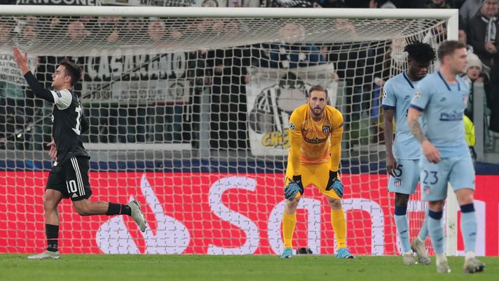 TURIN, ITALY - NOVEMBER 26: Paulo Dybala of Juventus celebrates after scoring the opening goal during the UEFA Champions League group D match between Juventus and Atletico Madrid at Allianz Stadium on November 26, 2019 in Turin, Italy. (Photo by Emilio Andreoli/Getty Images) TURIN, ITALY - NOVEMBER 26: Paulo Dybala of Juventus celebrates after scoring the opening goal during the UEFA Champions League group D match between Juventus and Atletico Madrid at Allianz Stadium on November 26, 2019 in Turin, Italy. (Photo by Emilio Andreoli/Getty Images)