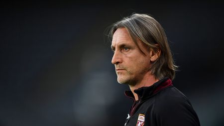 TURIN, ITALY - MAY 03: Davide Nicola, Head Coach of Torino FC looks on prior to the Serie A match between Torino FC and Parma Calcio at Stadio Olimpico di Torino on May 03, 2021 in Turin, Italy. Sporting stadiums around Italy remain under strict restrictions due to the Coronavirus Pandemic as Government social distancing laws prohibit fans inside venues resulting in games being played behind closed doors. (Photo by Valerio Pennicino/Getty Images) TURIN, ITALY - MAY 03: Davide Nicola, Head Coach of Torino FC looks on prior to the Serie A match between Torino FC and Parma Calcio at Stadio Olimpico di Torino on May 03, 2021 in Turin, Italy. Sporting stadiums around Italy remain under strict restrictions due to the Coronavirus Pandemic as Government social distancing laws prohibit fans inside venues resulting in games being played behind closed doors. (Photo by Valerio Pennicino/Getty Images)