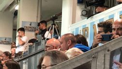 Virtus Entella-Palermo, Antonio Cassano in tribuna per seguire il match dei playoff