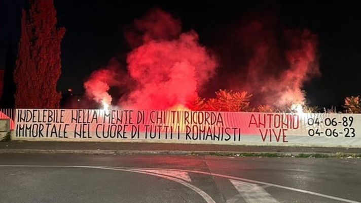 Lo striscione in ricordo di De Falchi: “Indelebile nella mente, immortale nel cuore” - immagine 1
