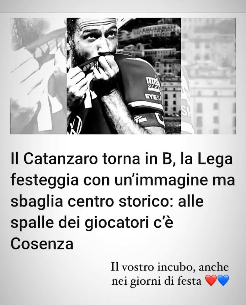 Gaffe da derby, onore al Catanzaro: ma la foto è di Cosenza Vecchia…- immagine 2