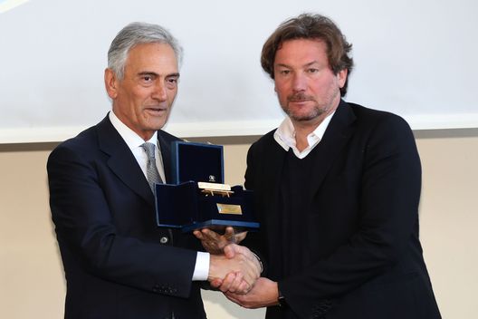 Giovanni Stroppa con il presidente Gravina Giovanni Stroppa con il presidente Gravina