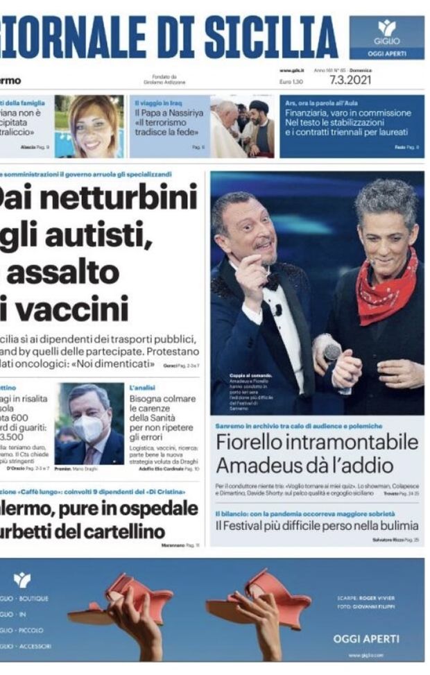 Prima Pagina, Giornale di Sicilia: “Dai netturbini agli autisti, è assalto ai vaccini”  Prima Pagina, Giornale di Sicilia: “Dai netturbini agli autisti, è assalto ai vaccini”