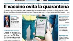 Prima Pagina, Giornale di Sicilia: “Il vaccino evita la quarantena”
