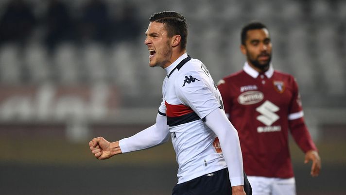 TURIN, ITALY - JANUARY 09: Andrea Favilli of Genoa CFC celebrates the opening goal during the Coppa Italia match between Torino FC and Genoa CFC at Stadio Olimpico Grande Torino on January 9, 2020 in Turin, Italy. (Photo by Valerio Pennicino/Getty Images) TURIN, ITALY - JANUARY 09: Andrea Favilli of Genoa CFC celebrates the opening goal during the Coppa Italia match between Torino FC and Genoa CFC at Stadio Olimpico Grande Torino on January 9, 2020 in Turin, Italy. (Photo by Valerio Pennicino/Getty Images)