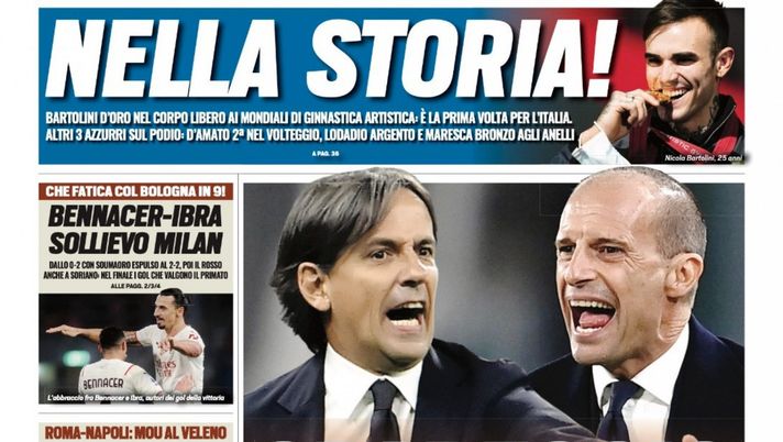 Prima Pagina, Tuttosport: “Spareggio d’Italia. Bennacer-Ibra, sollievo Milan”  Prima Pagina, Tuttosport: “Spareggio d’Italia. Bennacer-Ibra, sollievo Milan” - immagine 1