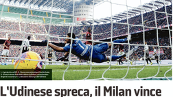 Messaggero veneto: L’Udinese spreca, il Milan vince resta solo l’applauso di San Siro
