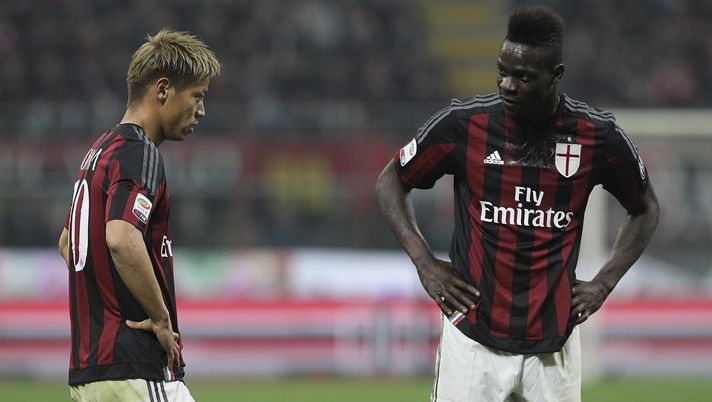 Keisuke Honda e Mario Balotelli durante Milan - Juventus (credits: GETTY Images) 