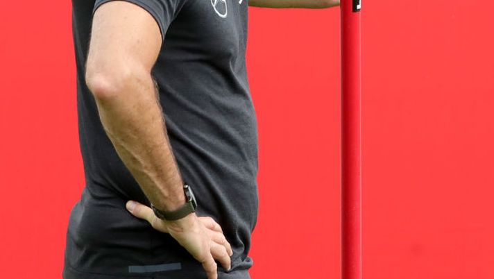 EPPAN, ITALY - MAY 24:  Joachim Loew, head coach of Germany looks on during a training session of the German national team at Sportanlage Rungg on day two of  the Southern Tyrol Training Camp on May 24, 2018 in Eppan, Italy.  (Photo by Alexander Hassenstein/Bongarts/Getty Images) 