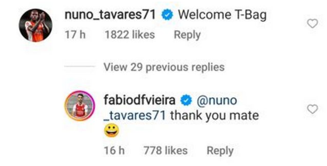 Arsenal arriva Fábio Vieira, Nuno Tavares lo paragona ad un personaggio di Prison Break- immagine 3