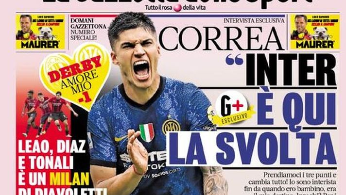 Prima Pagina, La Gazzetta dello Sport:”Inter, è qui la svolta! Vlahovic sfida Dybala” - immagine 1