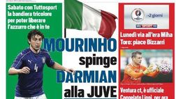 EDICOLA – TS: Mou spinge Darmian alla Juve. Ventura ct. Totti rinnova
