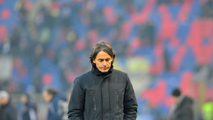 BOLOGNA, ITALY - JANUARY 27:  Filippo Inzaghi head coach of Bologna FC looks dejected at the end of the Serie A match between Bologna FC and Frosinone Calcio at Stadio Renato Dall'Ara on January 27, 2019 in Bologna, Italy.  (Photo by Mario Carlini / Iguana Press/Getty Images) 