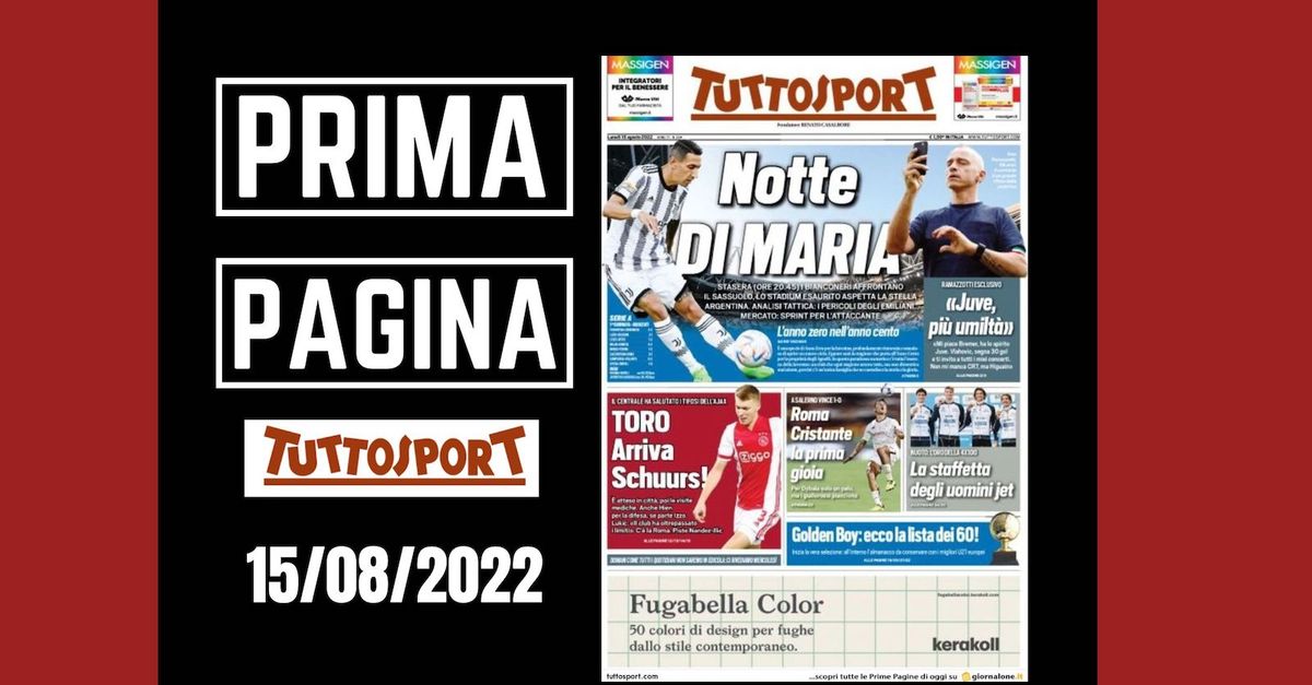Prima pagina Tuttosport: “Notte Di María. Toro, arriva Schuurs!”