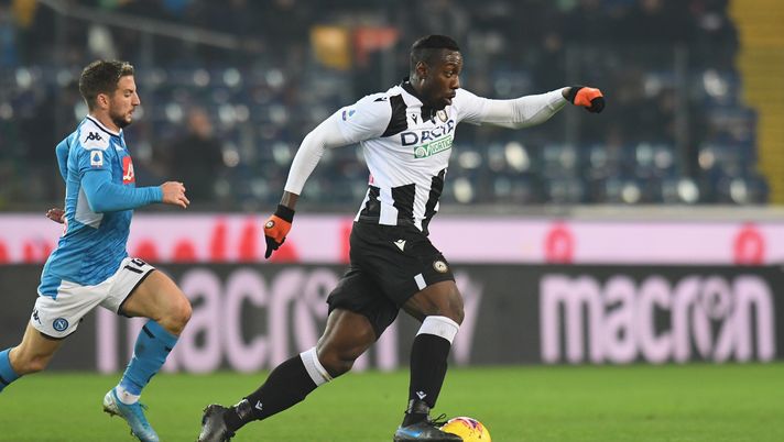 UDINE, ITALY - DECEMBER 07:  Stefano Okaka of Udinese Calcio in action during the Serie A match between Udinese Calcio and SSC Napoli at Stadio Friuli on December 7, 2019 in Udine, Italy.  (Photo by Alessandro Sabattini/Getty Images) 