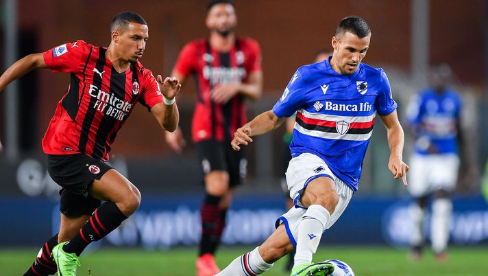 Ismaël Bennacer (centrocampista AC Milan) qui durante Sampdoria-Milan 0-1 (Serie A 2021-2022) | News (Getty Images) 